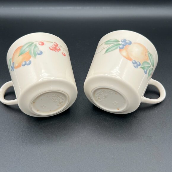 Vintage 1990s Corelle Abundance Fruit Print Coffee Cup (Set of 2) - Picture 3 of 5